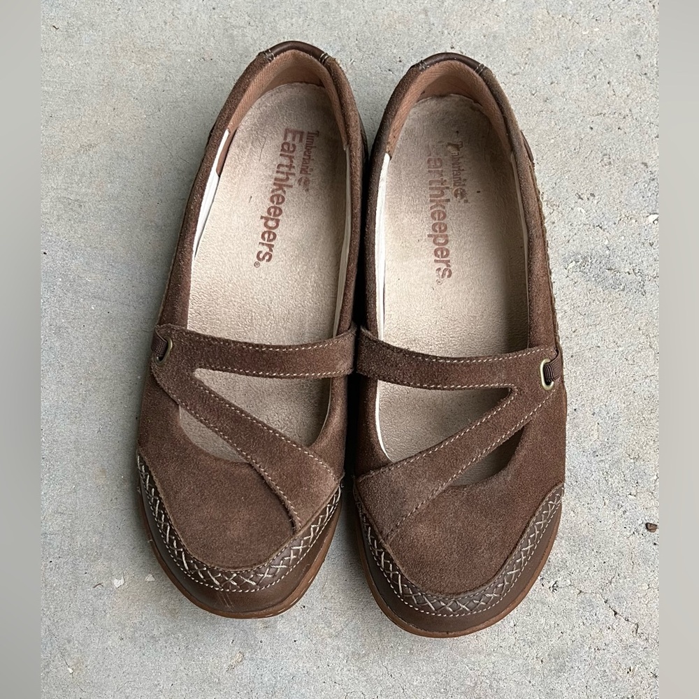 Timberland Brown Suede Earthkeepers Slip-On Mary Jane Flats